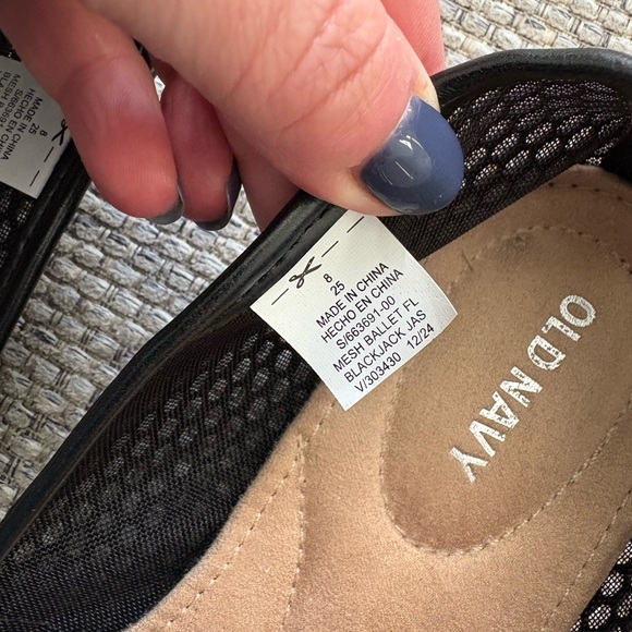 Old Navy NEW Black Mesh Mary Jane Ballet Flat Size 8 - Picture 6 of 6
